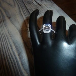 Princess Cut CZ Diamond Ring & Earrings Set 7